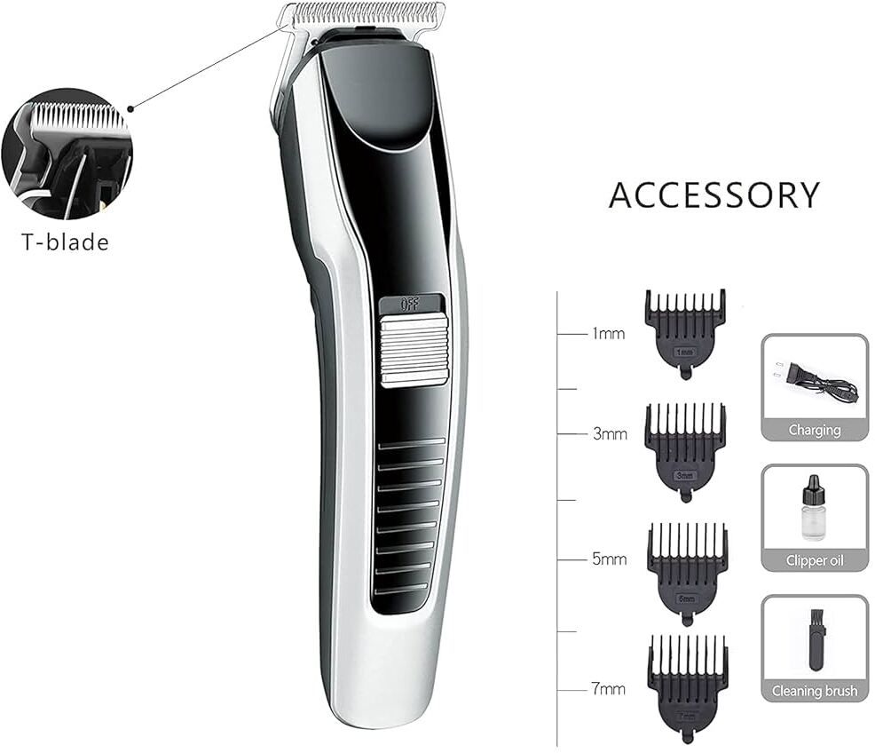 RECHOO Professional Men's Electric Zero Cutting T-Blade Hair Beard Trimmer Shaver For Men