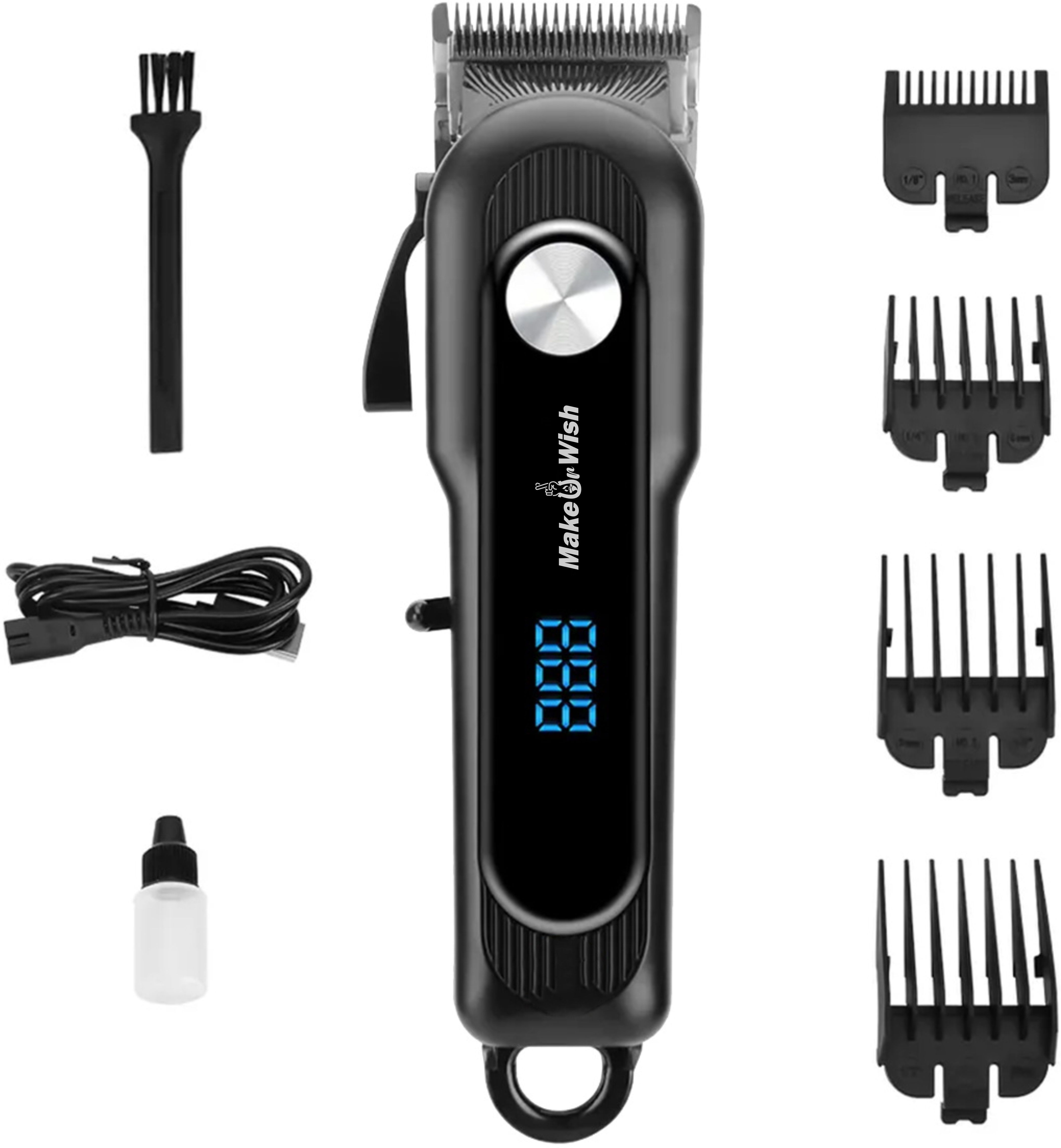 Make Ur Wish Rechargeable Electric Hair Trimmer Machine Professional Beard Shaver For Men Shaver For Men-image-27
