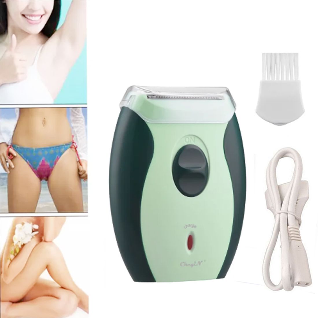 Kemeyy New Chargeable hair Shaver Waterproof Woman Depilatory Trimmer Machine Grooming Kit 60 min Runtime 1 Length Settings-image-18