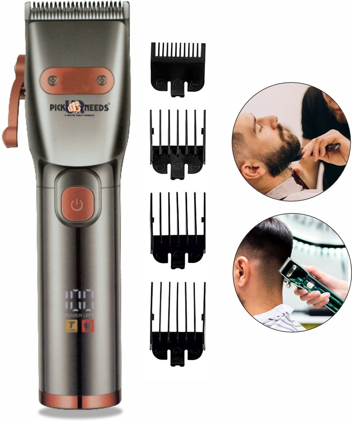 Pick Ur Needs Professional Hair Clipper / Shaver / Trimmer For Men Metal Body With LED Display Shaver For Men-image-22