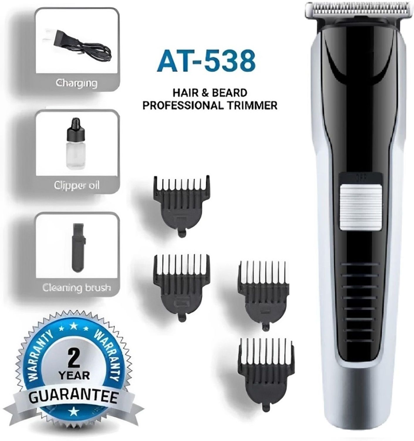 Dazzel Flex Skin-friendly Beard Trimmer - Rechargeable Men’s Body Hair Removal MachineShaver For Men