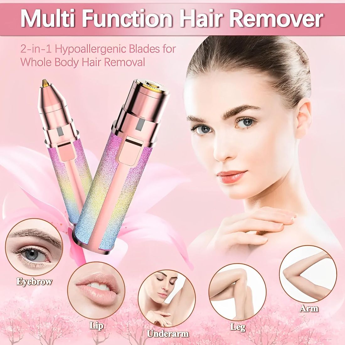 BLAWLESS Multicolor 2 in 1 Avro Women Face,Upper Lip,Remover Cordless 2in1 Eyebrow Shaver Cordless Epilator