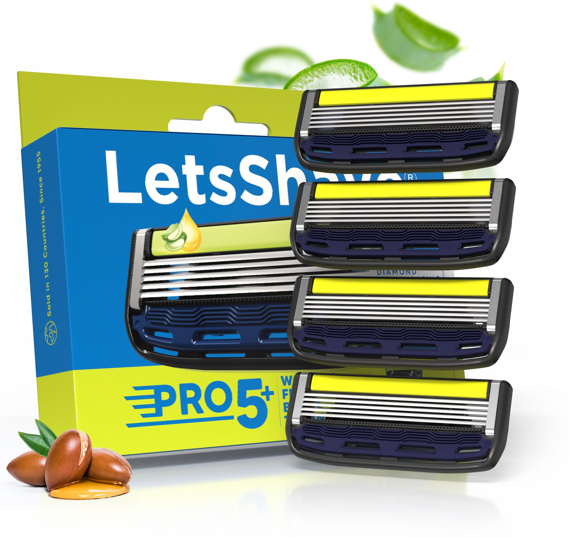 letsshave Pro 5 Plus Shaving Razor Blade for Men Pack of 4 Refills-picture-12