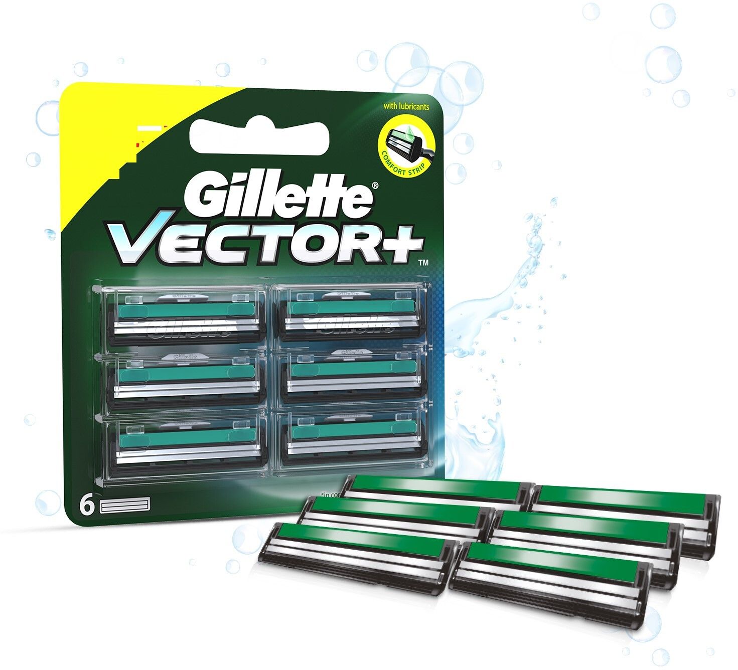 Vector 2-Bladed Cartridges with Lubrcating Strip