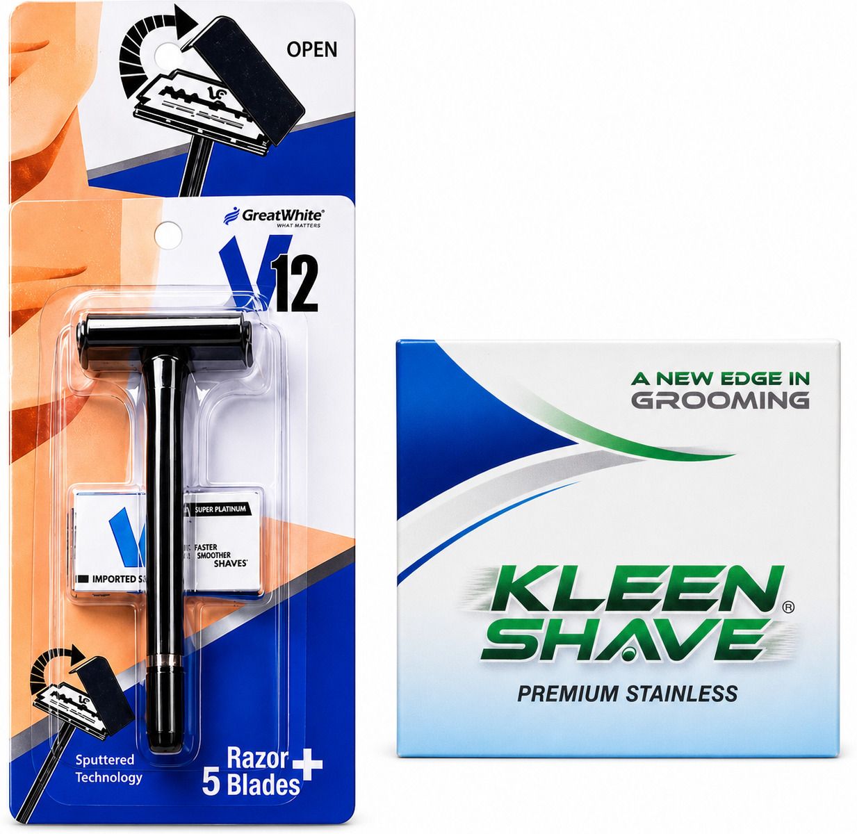 SAFETY RAZOR WITH KLEEN SHAVE PREMIUM STAINLESS 50 BLADES-image-40