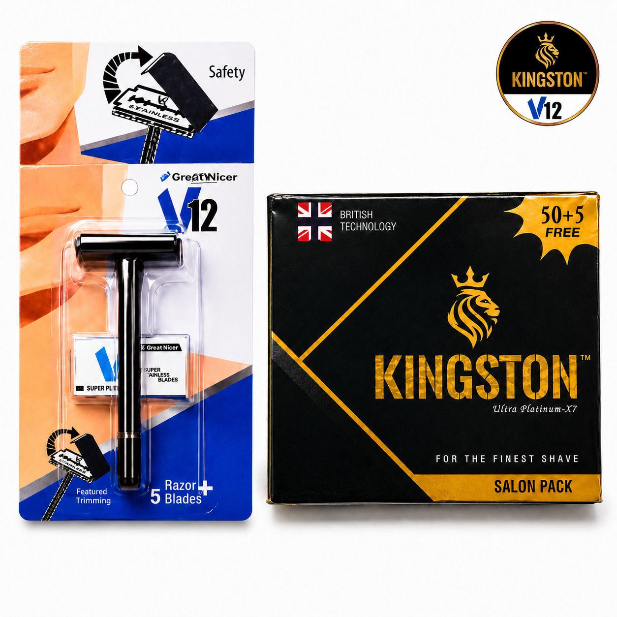 SAFETY RAZOR WITH KINGSTONE ULTRA PLATINUM- XT (55 BLADES)-image-19