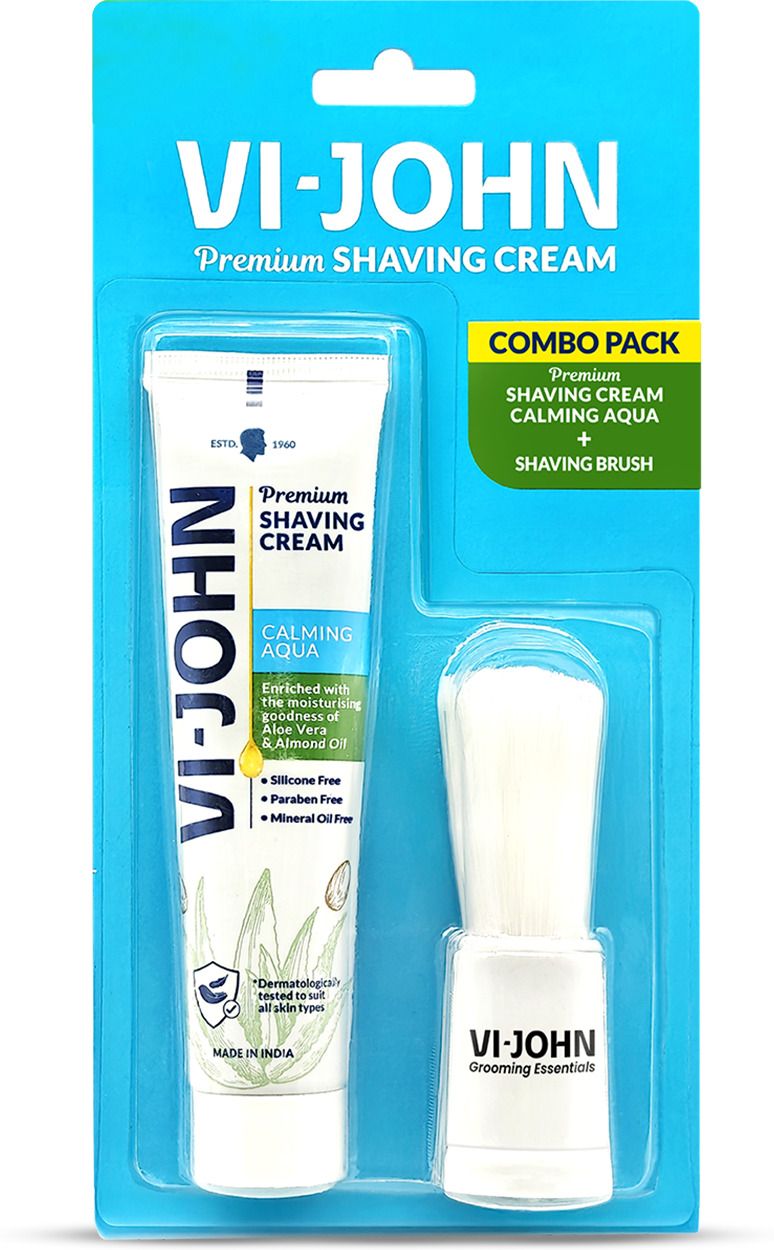 Calming Aqua Paraben Free Premium Shaving Cream With Shaving Brush Free-image-43
