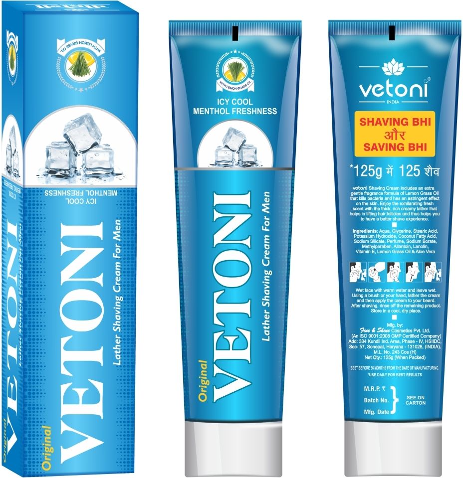 Shaving Cream Icy Cool MentholFreshness|Comfortable Shave(125g) Pack of 4