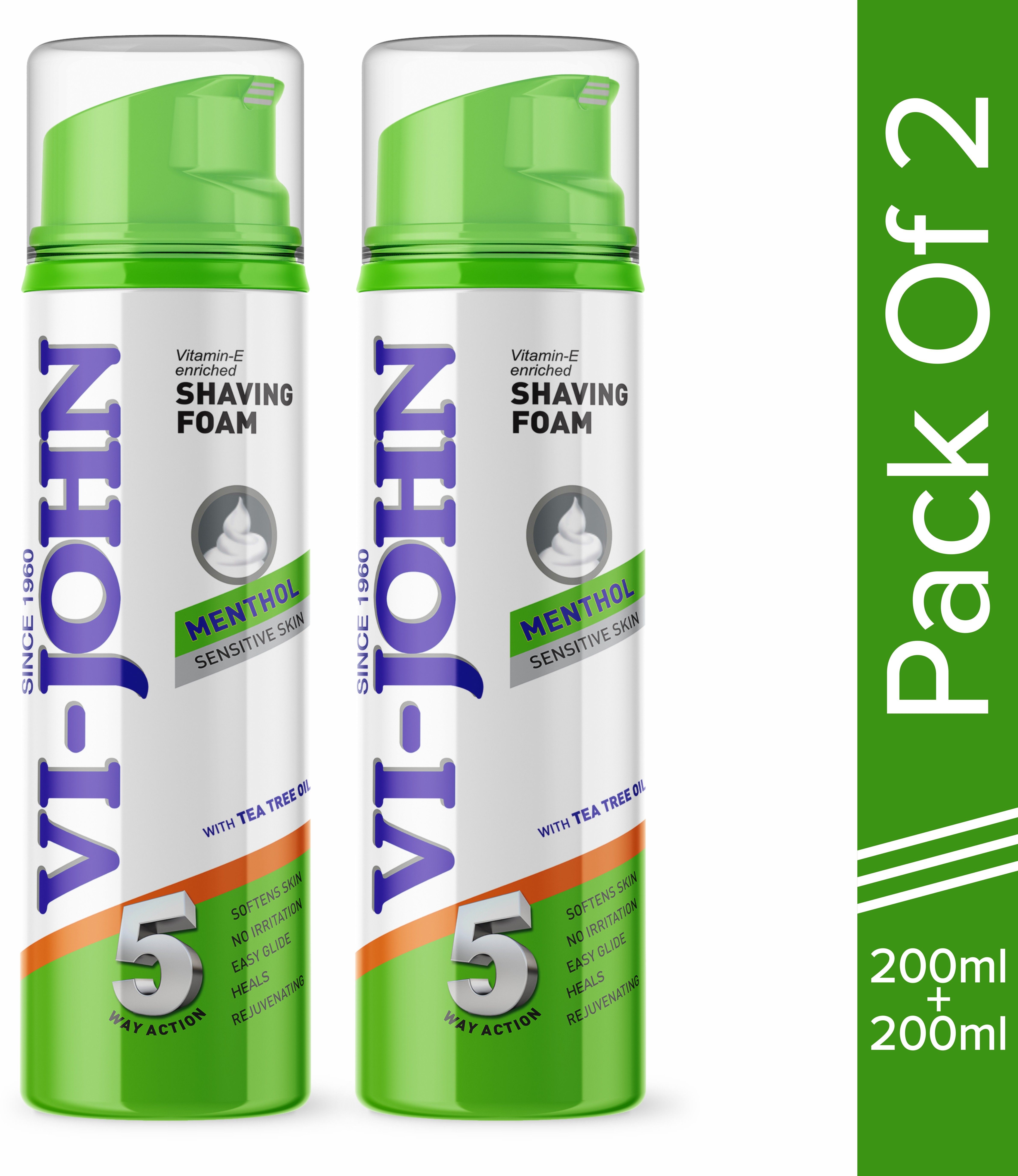 Classic Menthol Shave Foam for Sensitive Skin with Tea Tree Oil (200 GM EACH) (PACK OF 2)-image-14