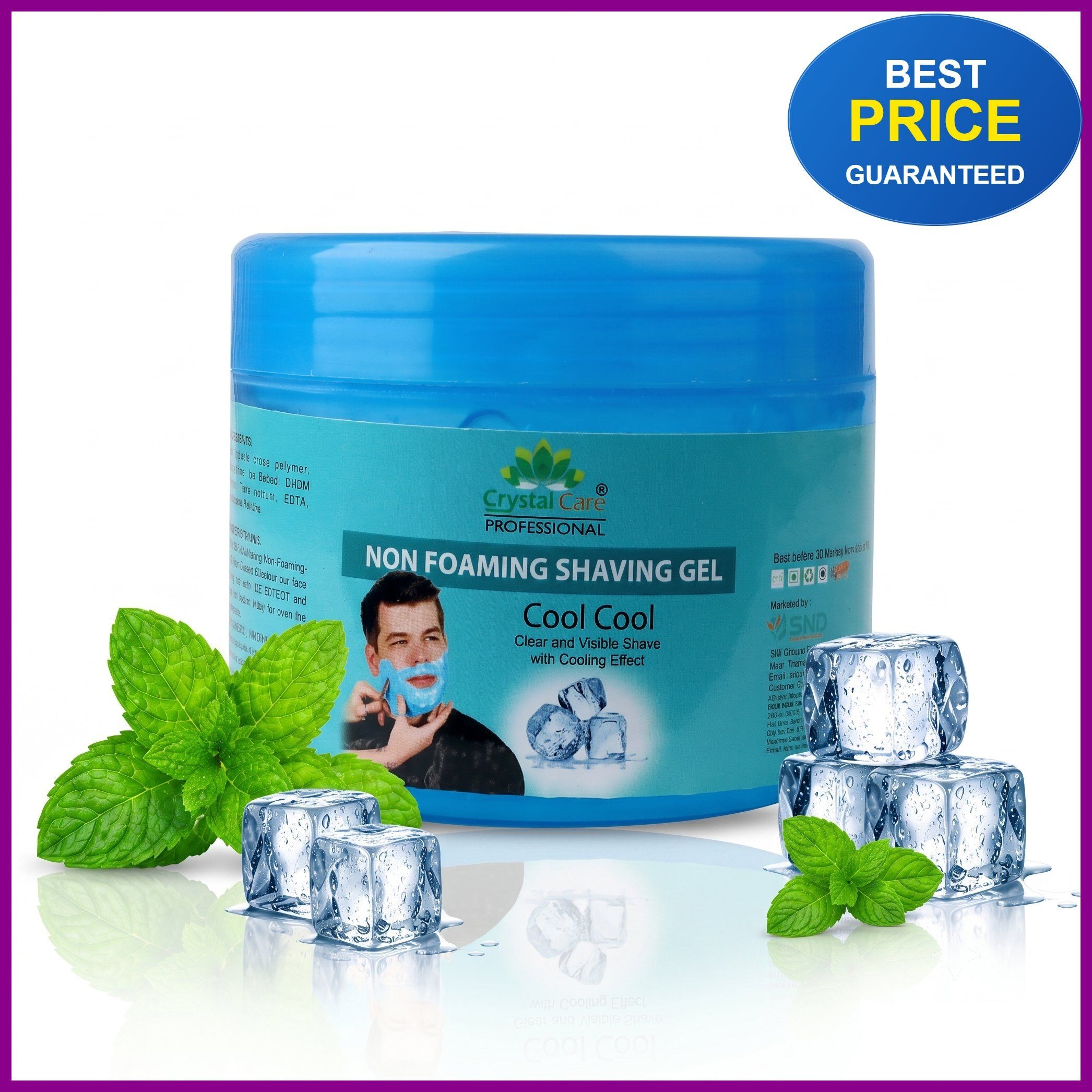 Mint & Glycerin Enriched Non Foaming Shaving Gel 400 ml | Smooth & Glowing Skin-image-3