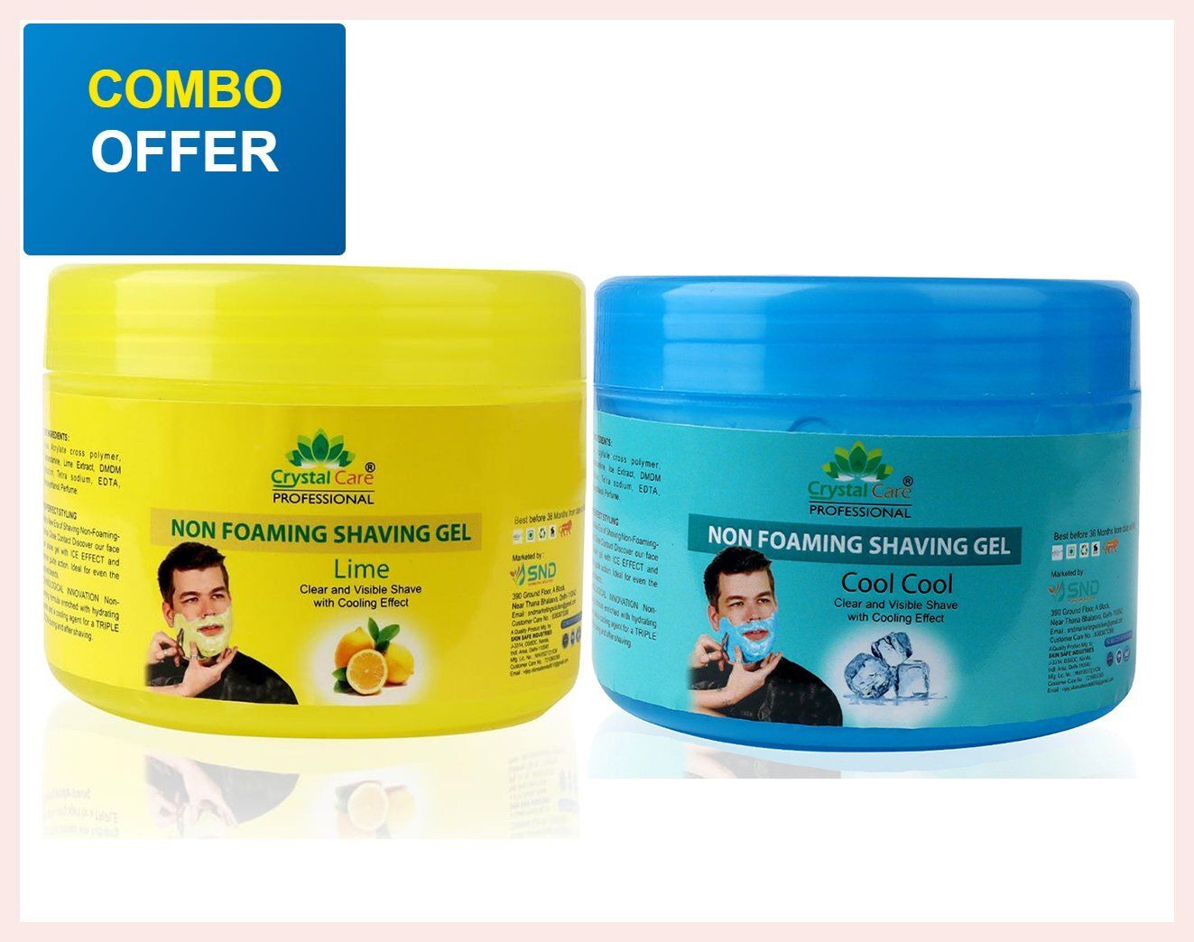Non Foaming Shaving Gel cool+lime 400+400 Kit for Daily Grooming 800 ml | Easy S-image-49