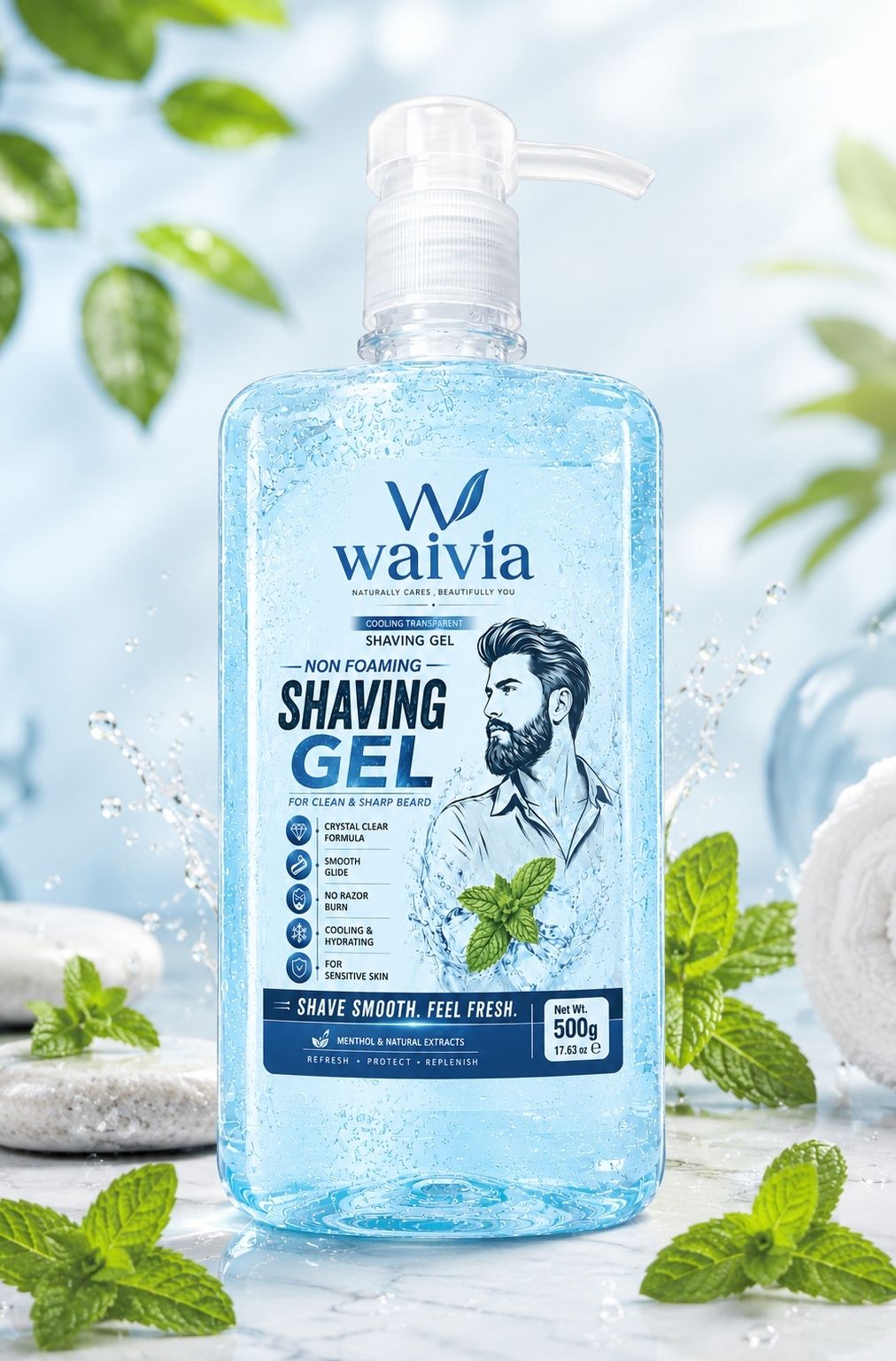 Non-Foamy Shaving Gel for Men I Skin Friendly Shaving Gel (500 ml)-image-48