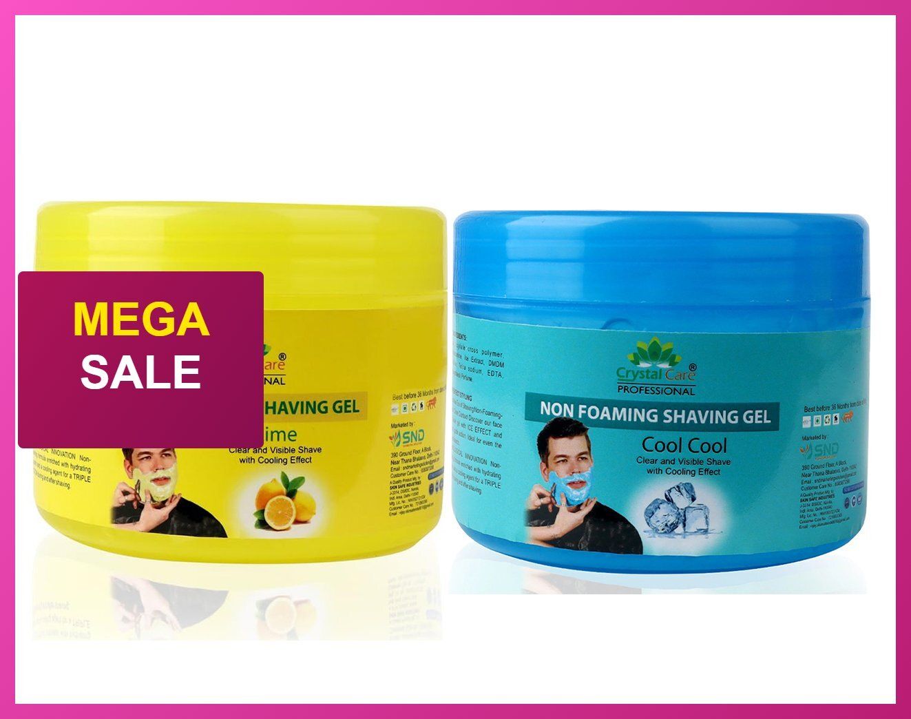 Best Non Foaming Shaving Gel cool+lime 400+400 for Men Women 800 ml | Quick & Sm-image-9