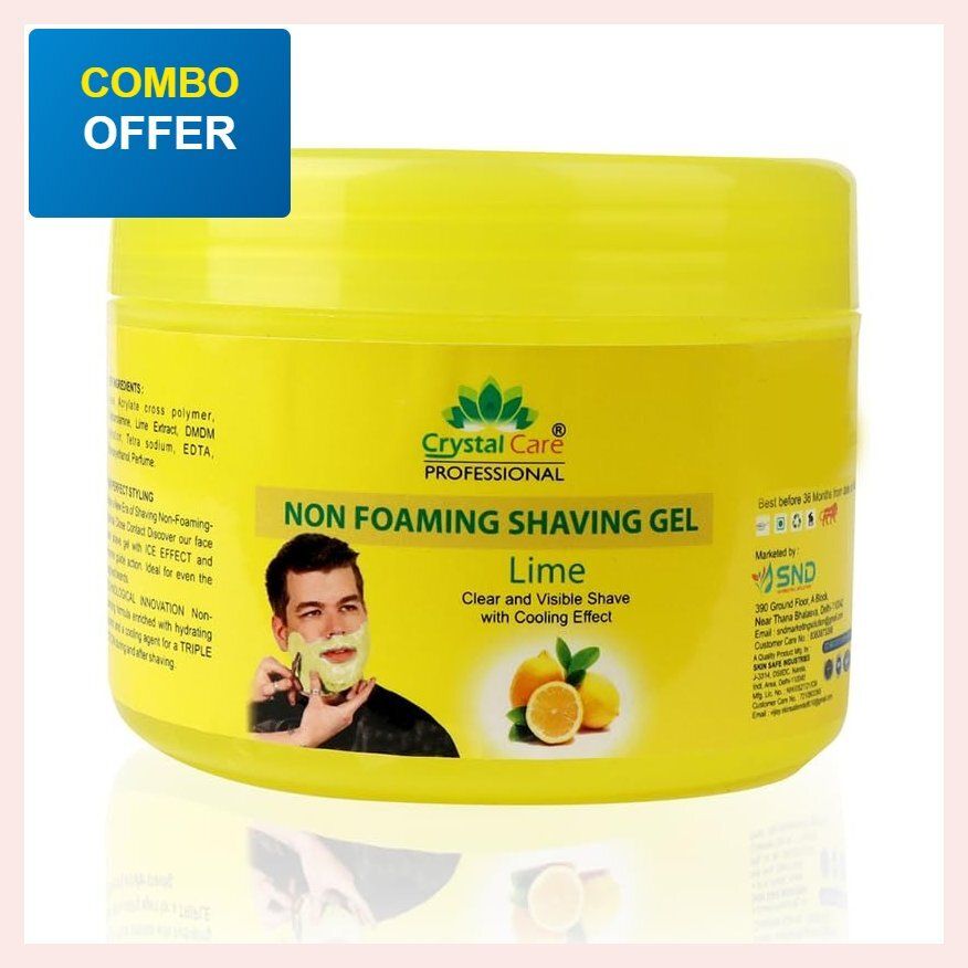 Travel Pack Lime Non Foaming Shaving Gel 400 ml | Soft Skin Shaving for Daily Gr-image-24