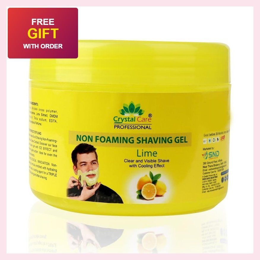 crystal care Salon Quality Lime Non Foaming Shaving Gel 400 ml | Gentle Shaving for All Skin-picture-18