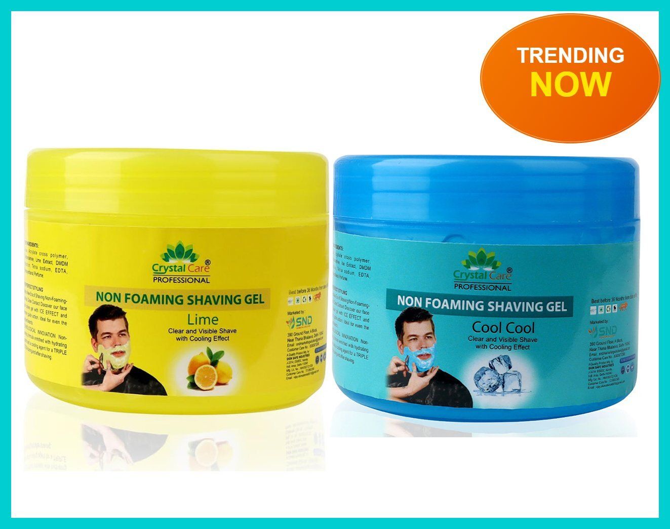 crystal care Best Non Foaming Shaving Gel cool+lime 400+400 for Men Women 800 ml | Effective-picture-38