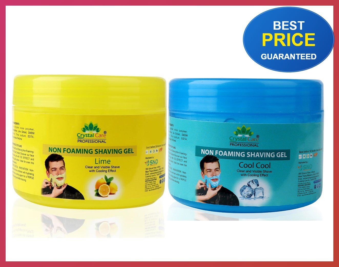 Non Foaming Shaving Gel cool+lime 400+400 for Smooth Shave 800 ml | Soft Skin Sh-image-4