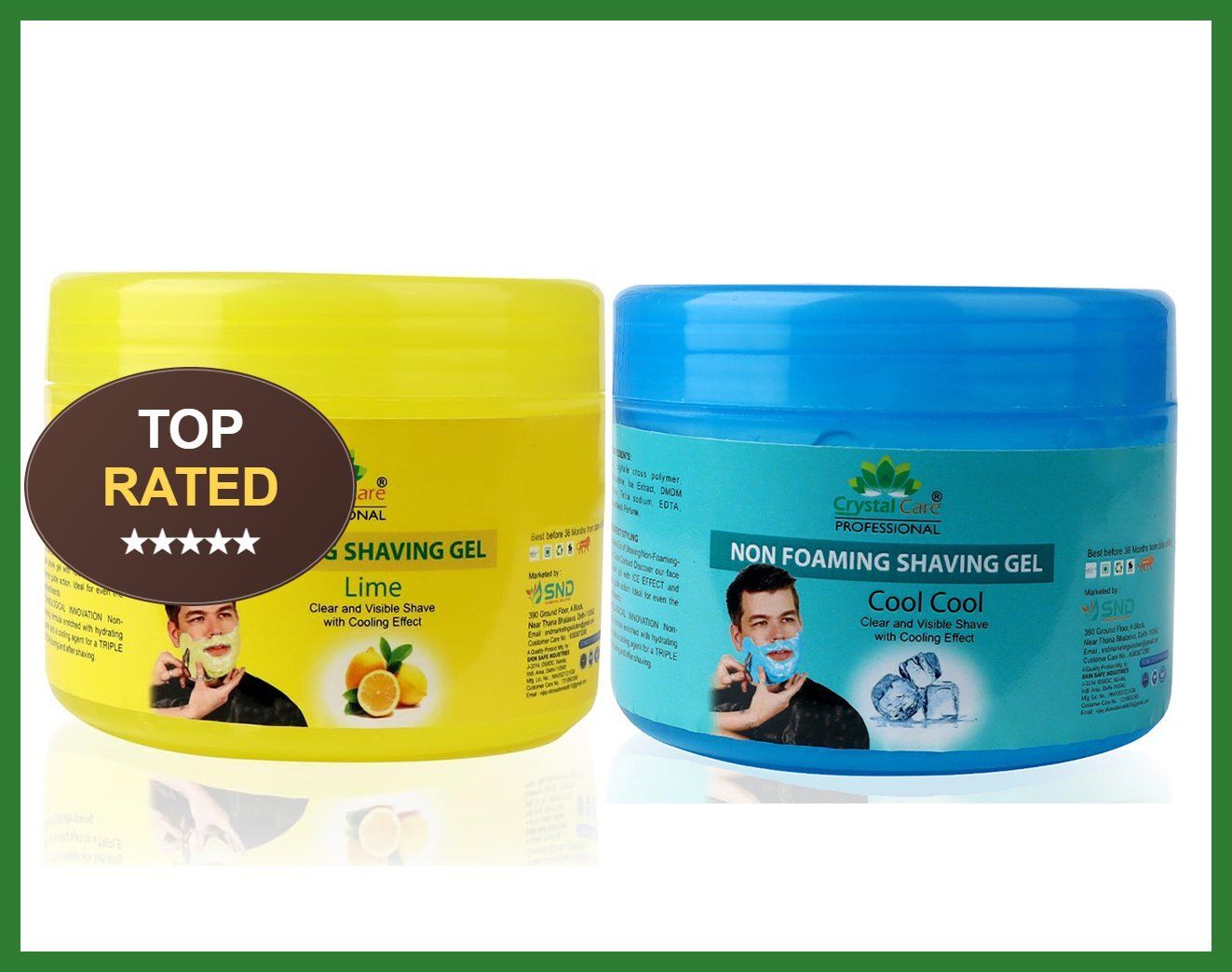 Natural Non Foaming Shaving Gel cool+lime 400+400 for Face & Beard 800 ml | Soft-image-26