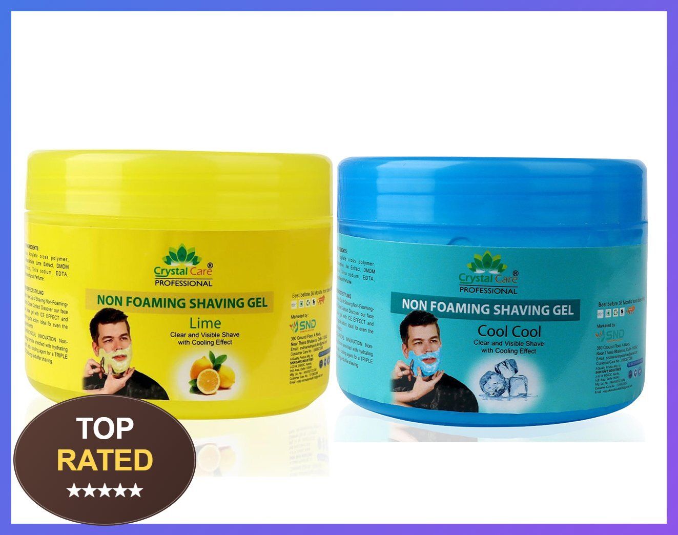 Best Non Foaming Shaving Gel cool+lime 400+400 for Men Women 800 ml | Soft Skin-image-4