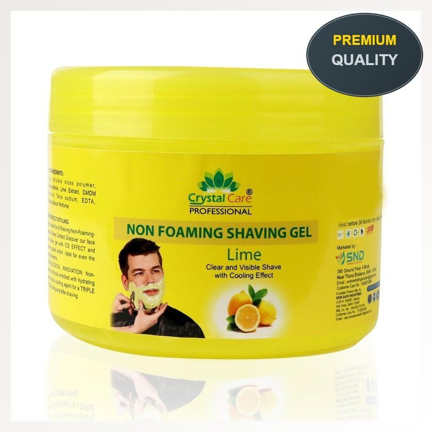crystal care Travel Pack Lime Non Foaming Shaving Gel 400 ml | Quick & Smooth Shaving for Men-picture-45
