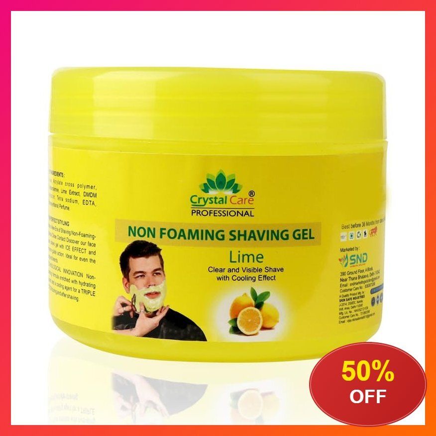 crystal care Professional Lime Non Foaming Shaving Gel 400 ml | Gentle Shaving for All Skin T-picture-21