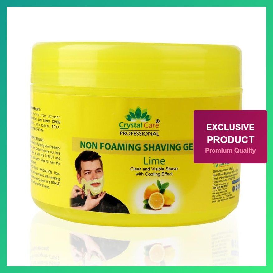 crystal care Professional Lime Non Foaming Shaving Gel 400 ml | Soft Skin Shaving for Daily G-picture-28
