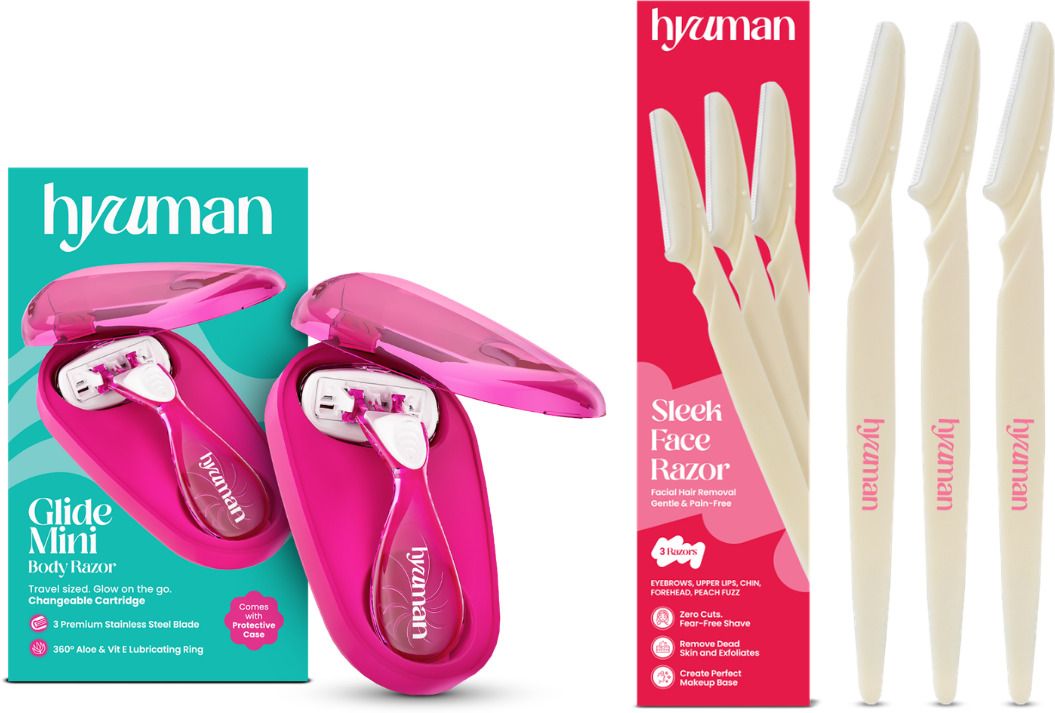Glide Mini Razor + Sleek Face Razor Pack of 3 Shaving Combo, Women-image-33