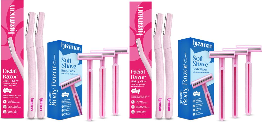 Face Razor Pack of 4 + SoftShave Razor Pack of 6 Combo, Women-image-43
