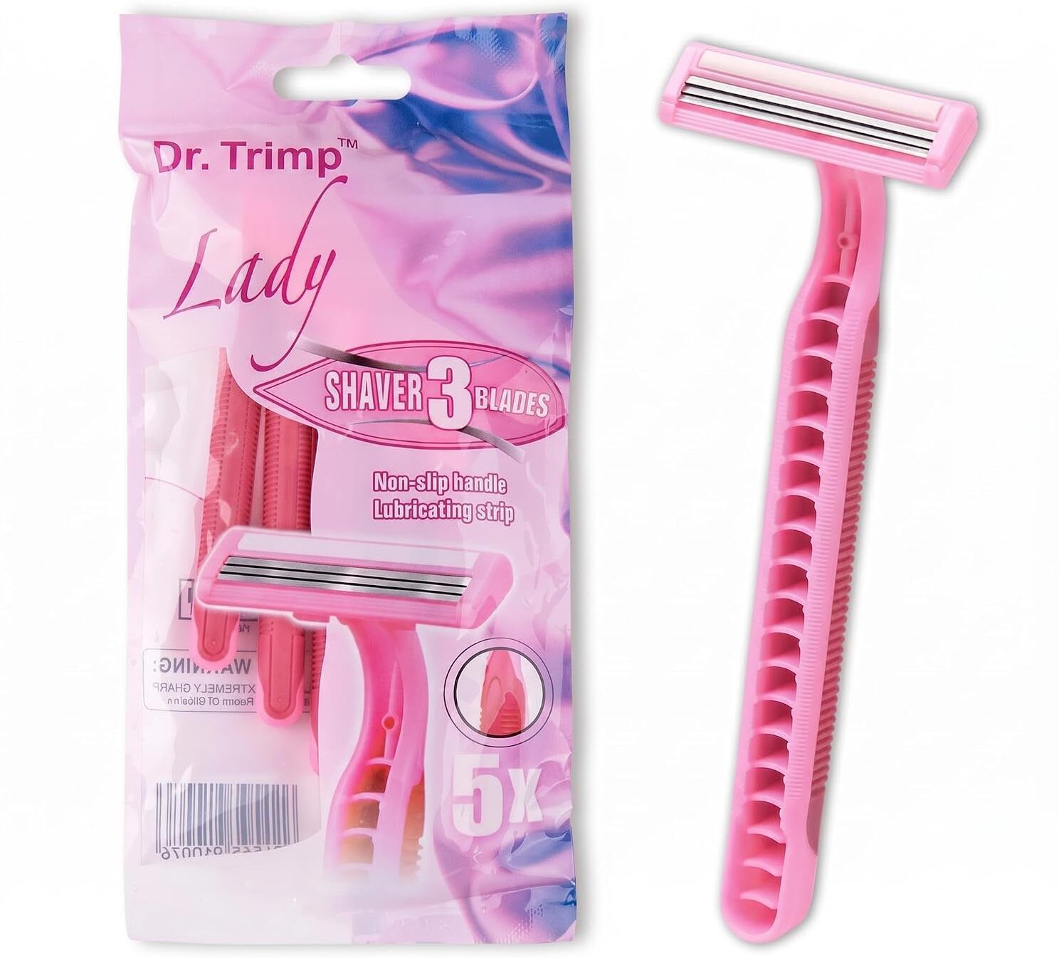 Disposable Women's Hair Razor | 3 Blade | Aloe Moisturising Pink Razor, Women-image-4