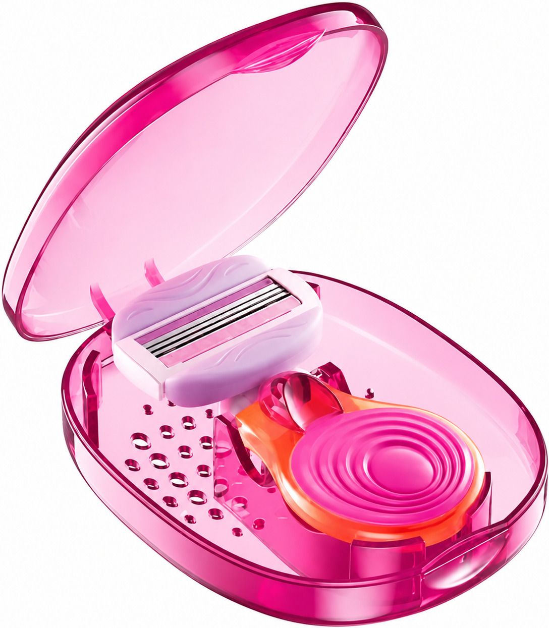 Mini Portable 3 Blades Body Razor with storage case Set 1, Men & Women-image-1