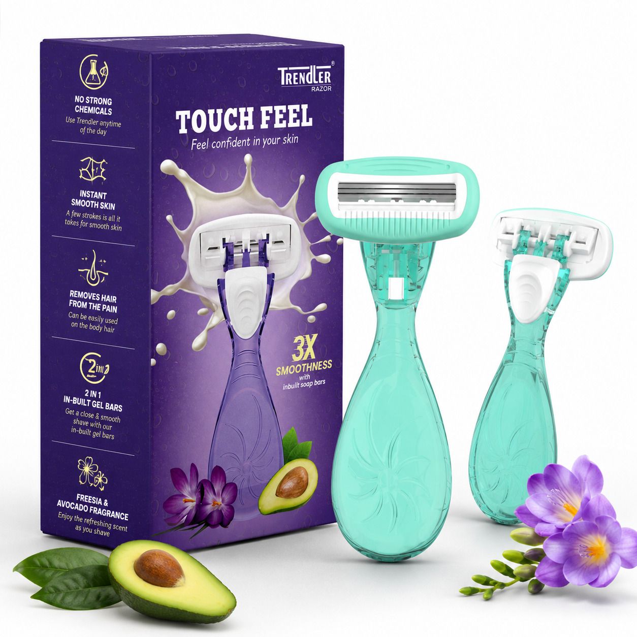 Mini Travel Blue Razor for Women,Portable Reusable Body Shaver with Moisturizing, Women-image-1