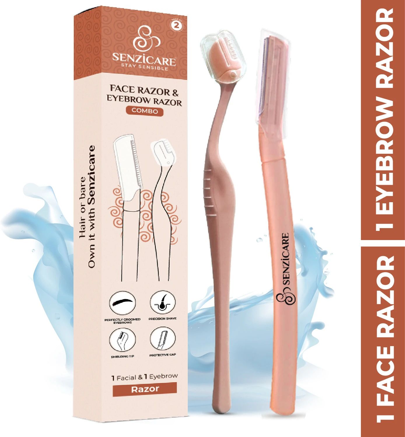 Reusable Face & Eyebrow Razor Combo Pack | Instant & Painless Hair Removal, Women-image-45