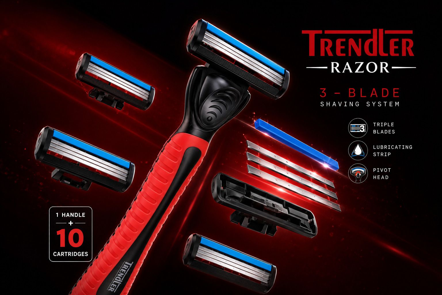 Razor 3 Blade Value Pack (1 Handle + 10 Cartridges), Men-image-46