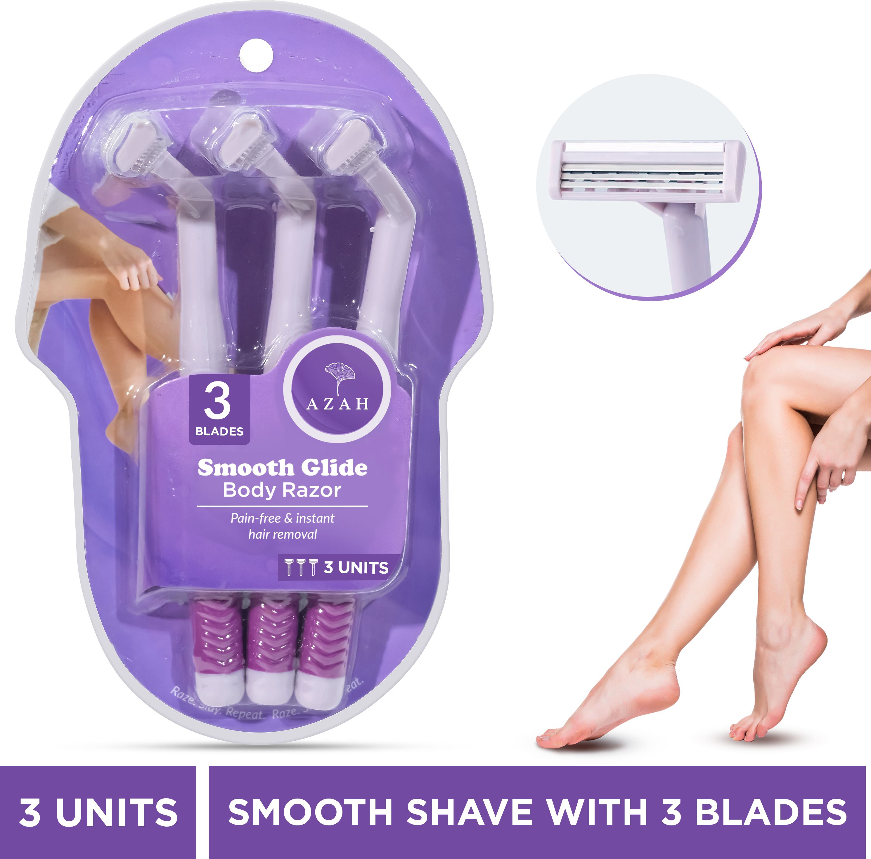 azah Disposable Body Shaving Razor For Women|Quick And Painless Body Hair Removal For, Women-picture-11