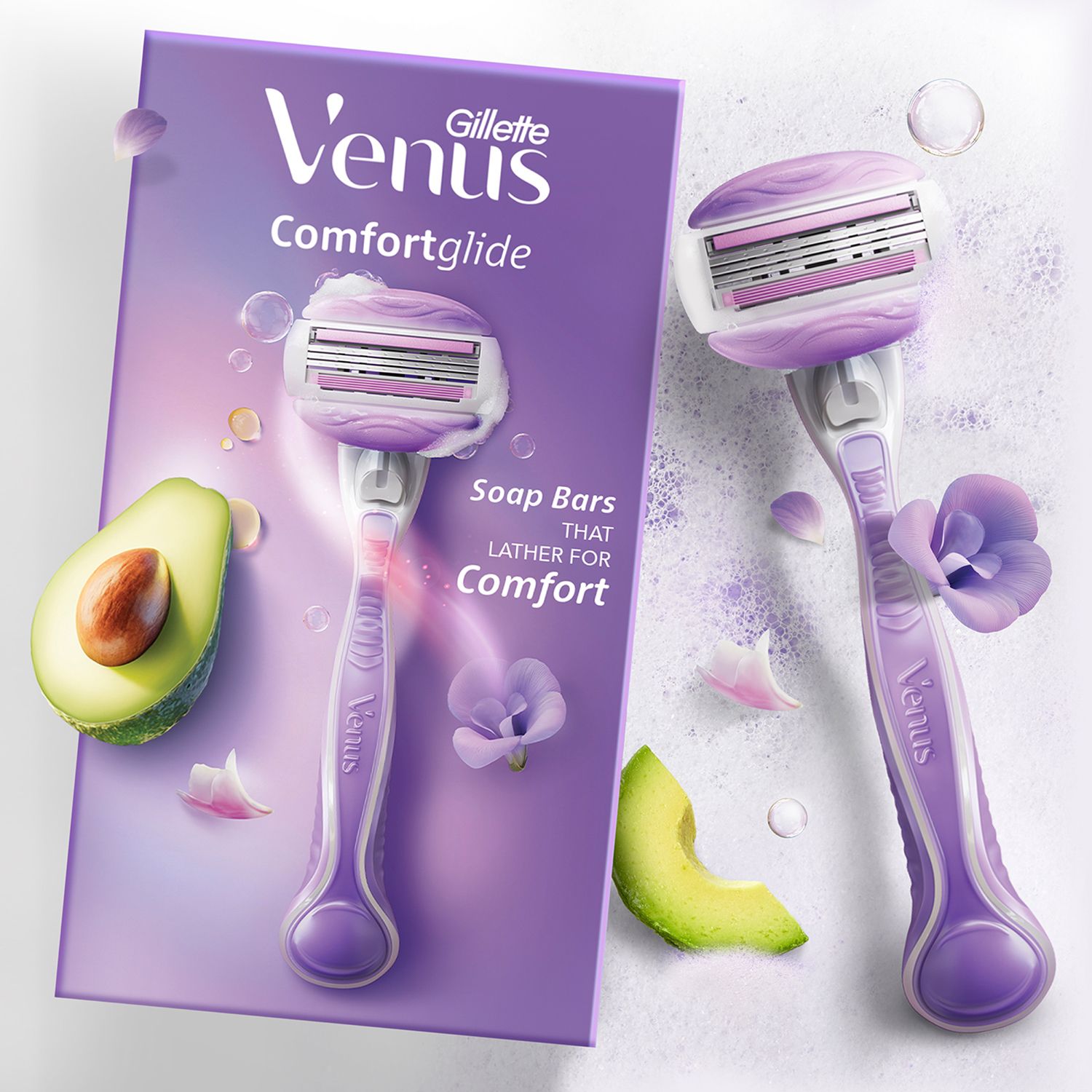 Comfortglide Hair Removal Razor for Women with Avocado Oils &Freesia Scent, Women