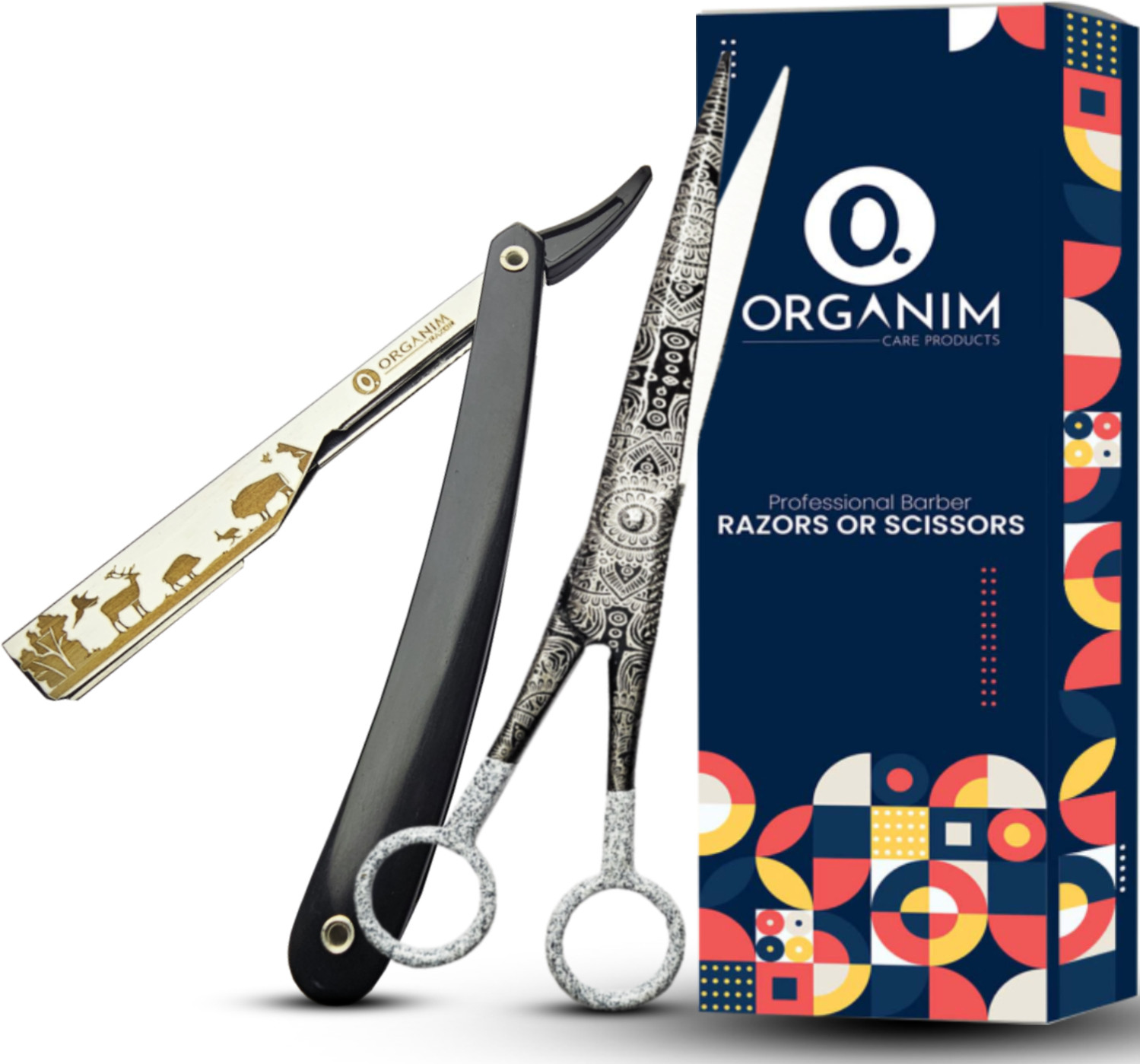 organim care products Barber razor with barber scissor combo of 2, Men & Women image 1