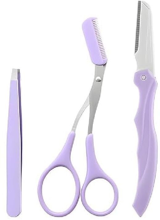 lufarp 3-in-1 Professional Safe Eyebrow Grooming Kit With Razor And Scissor With Comb, Women-picture-13