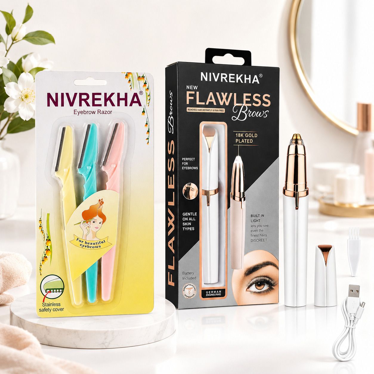 Eyebrow Razor-3 for Face Women|Rechargeble Eyebrow Trimmer|Painless Hair Remover, Men & Women-image-21