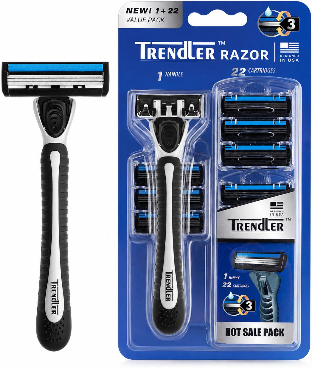 neel madhav 3 Blade+ 22 Cartridges Razor for Men, 1 Razor Handle, Smooth & Comfortable Shave, Men-picture-41