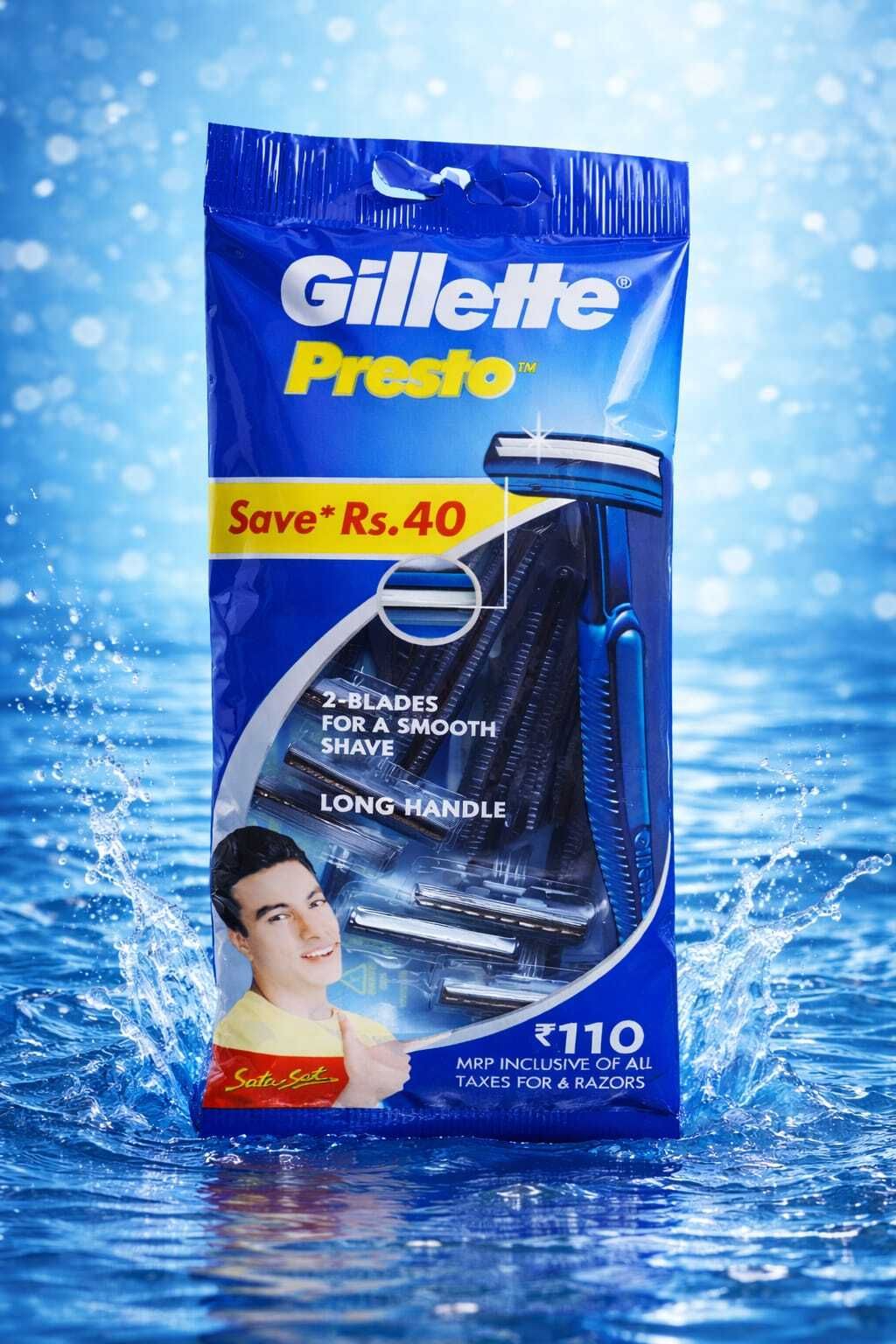 gillette Gillete Presto Disposable Razor Twin Blade Long Handle, Men-picture-16