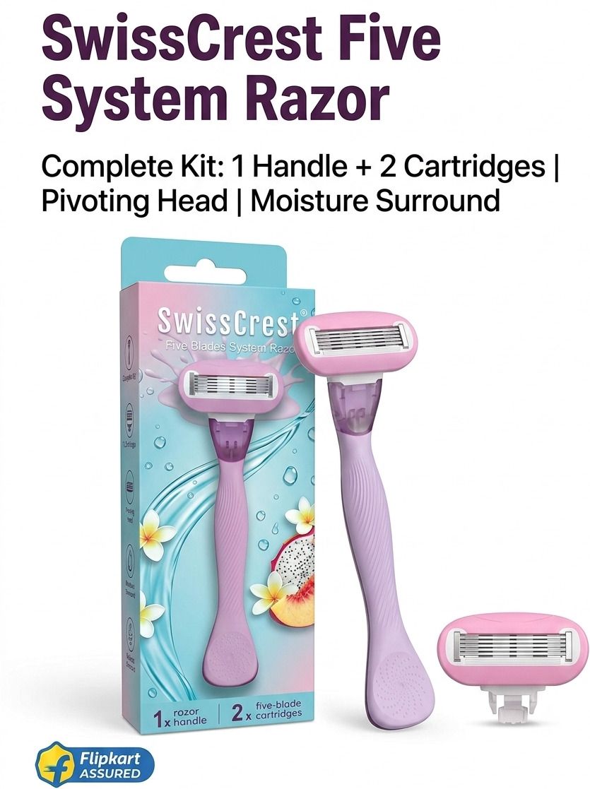 5 Blade Razor for Women | 1 Handle + 2 Cartridges, Women-image-19