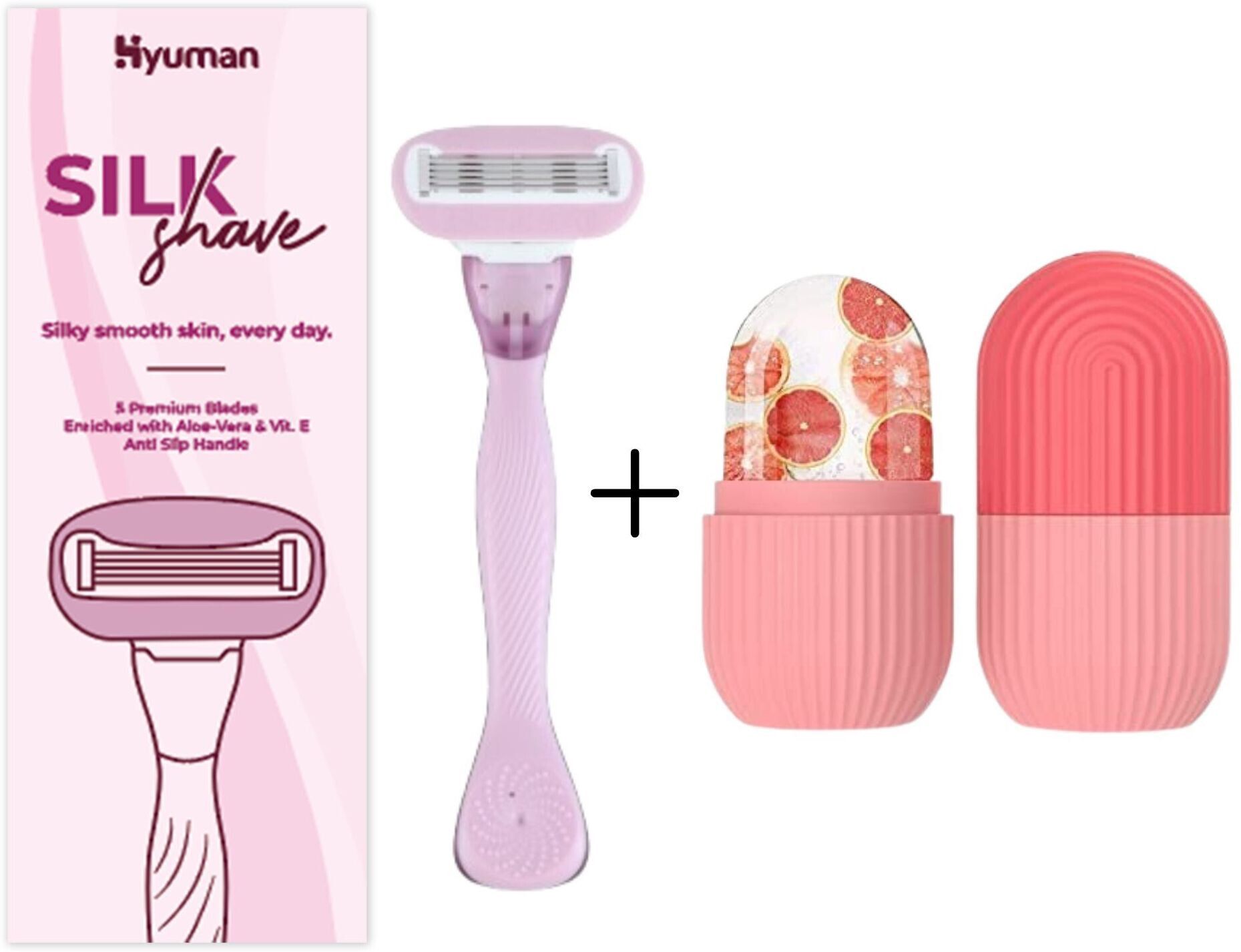 SilkShave Body Razor Combo Ice Roller, 5 Blade with Face Massager, Women-image-38