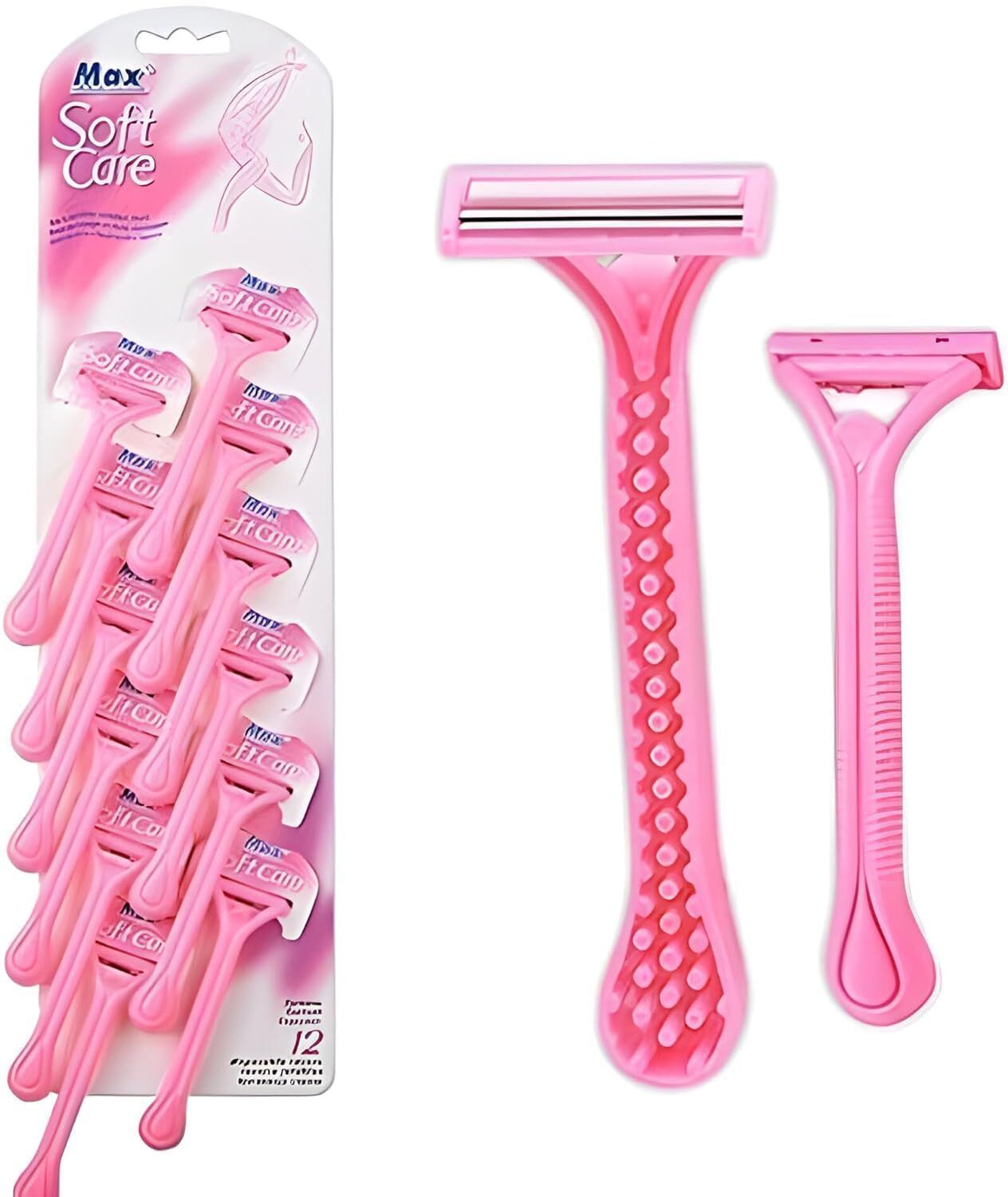 MAX Soft Care Disposable Razor for Women, Twin Blade, 12 Razors (Pack of 1), Women-image-12