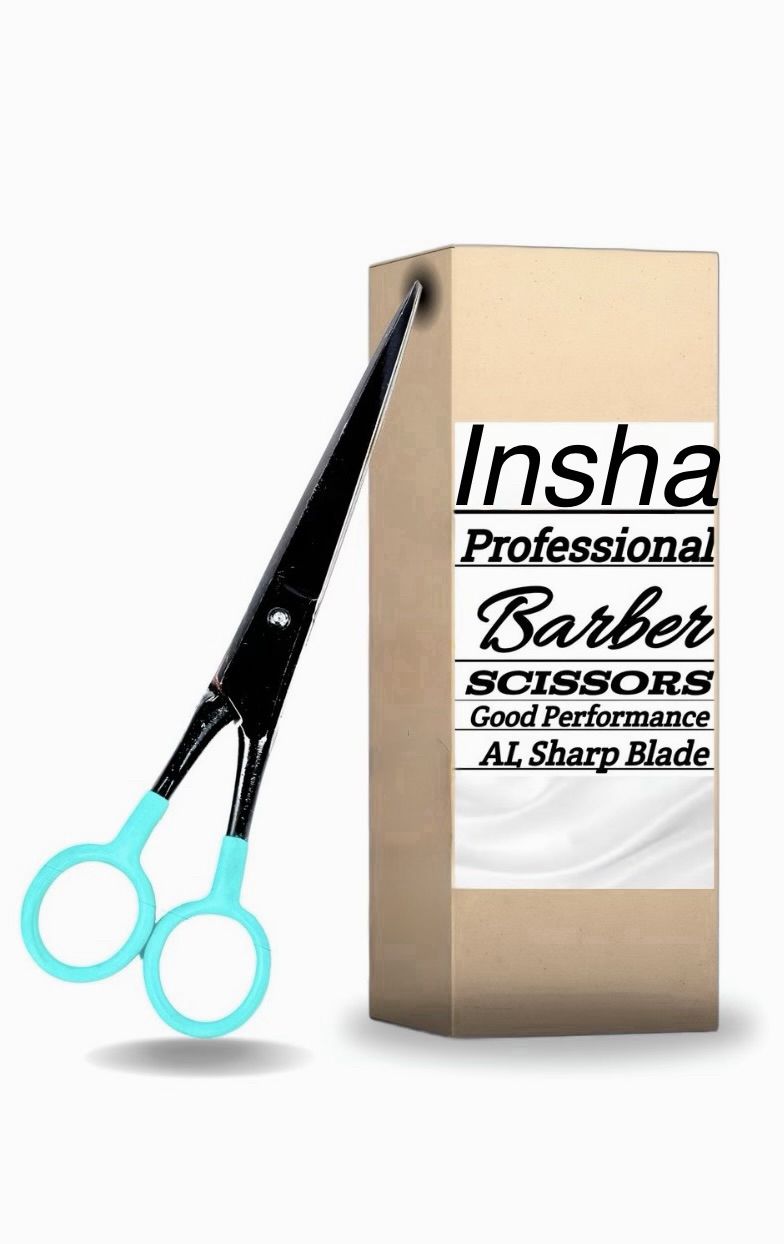 Professional hair cutting scissor in black coated with PVC handle 6 inch size, Men & Women