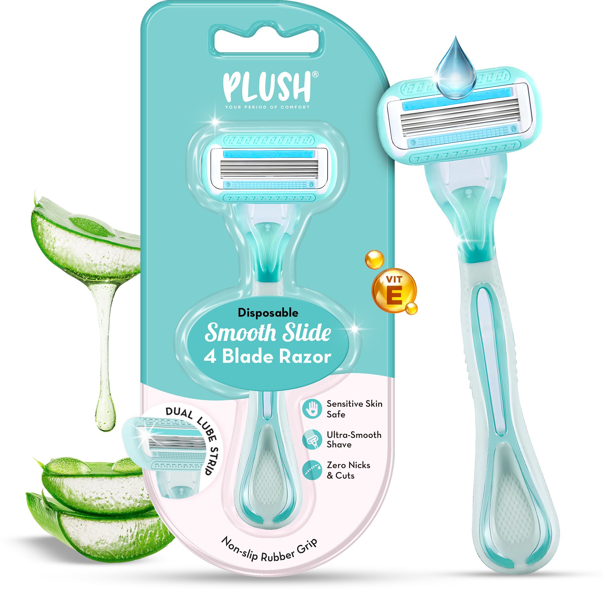 4 Blade Body Razor for Sharp and smooth shave|Aloe Vera Strip, Women-image-13