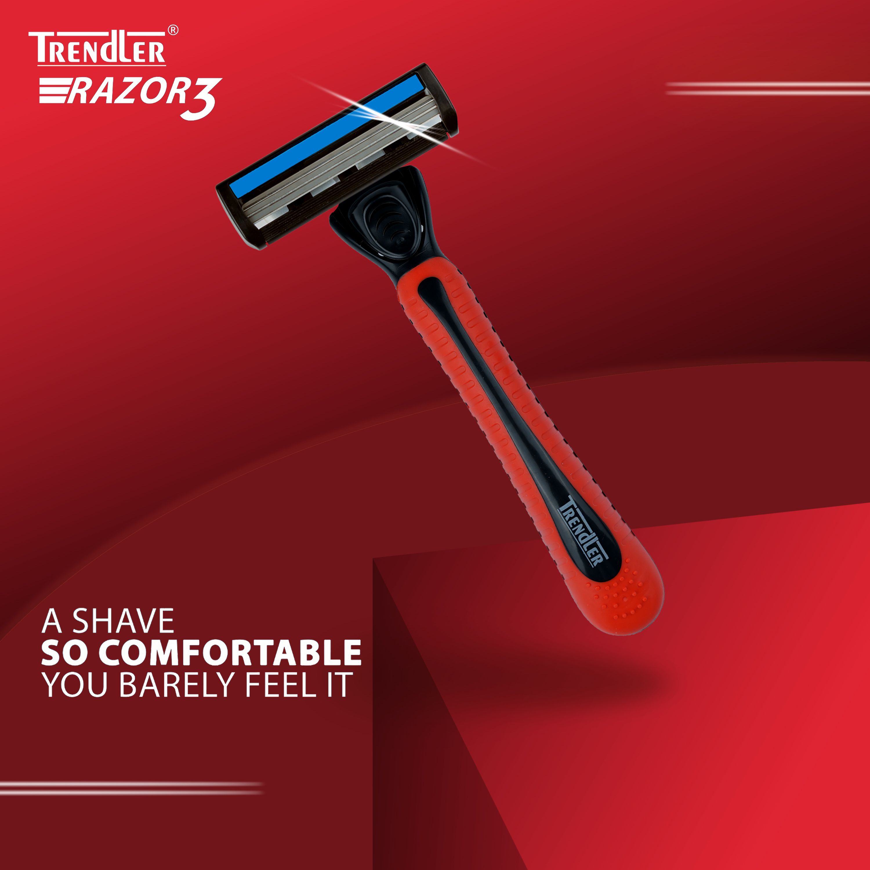 yashvi fashion Men's 3 Blade Red Shaving Razor with 1 Handle & 10 Replacement Cartridges, Men-picture-36