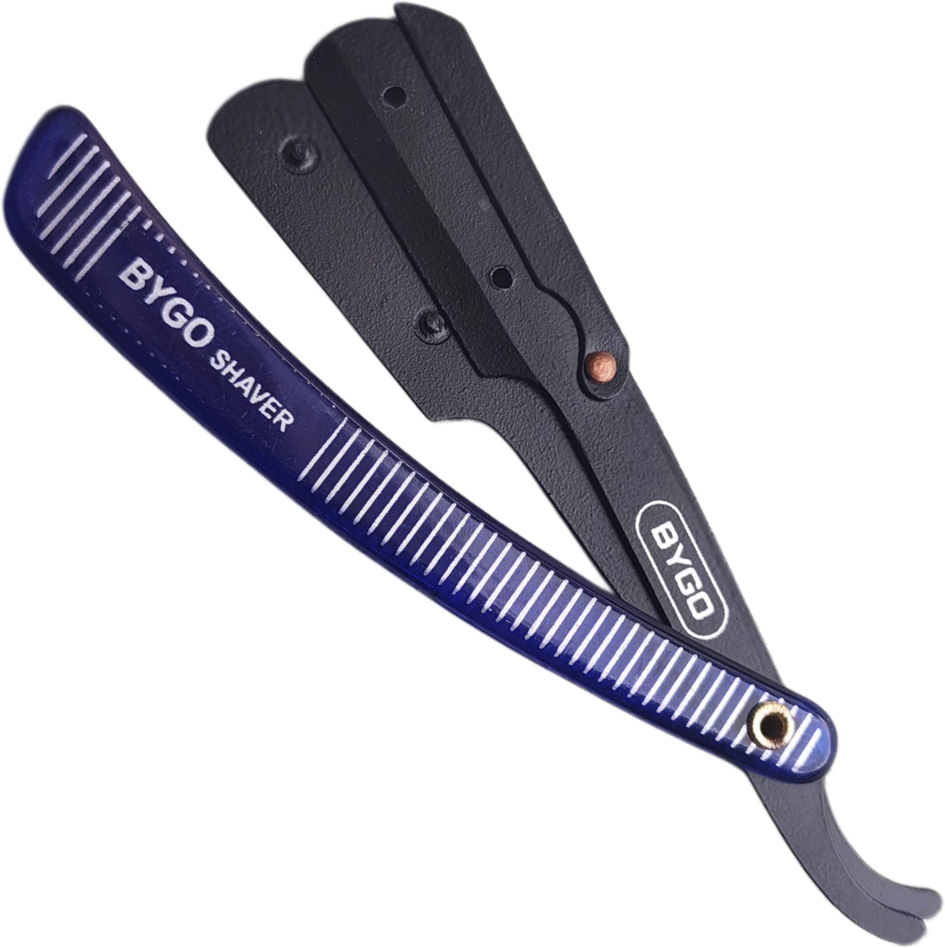 straight barber razor for men and women in blue transparent with zebra print, Men & Women-image-49