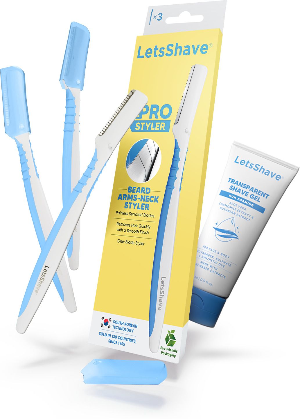 Pro Styler for Men Beard with 1 Transparent Shave Gel 15ml, Reusable Beard Razor, Men-image-3