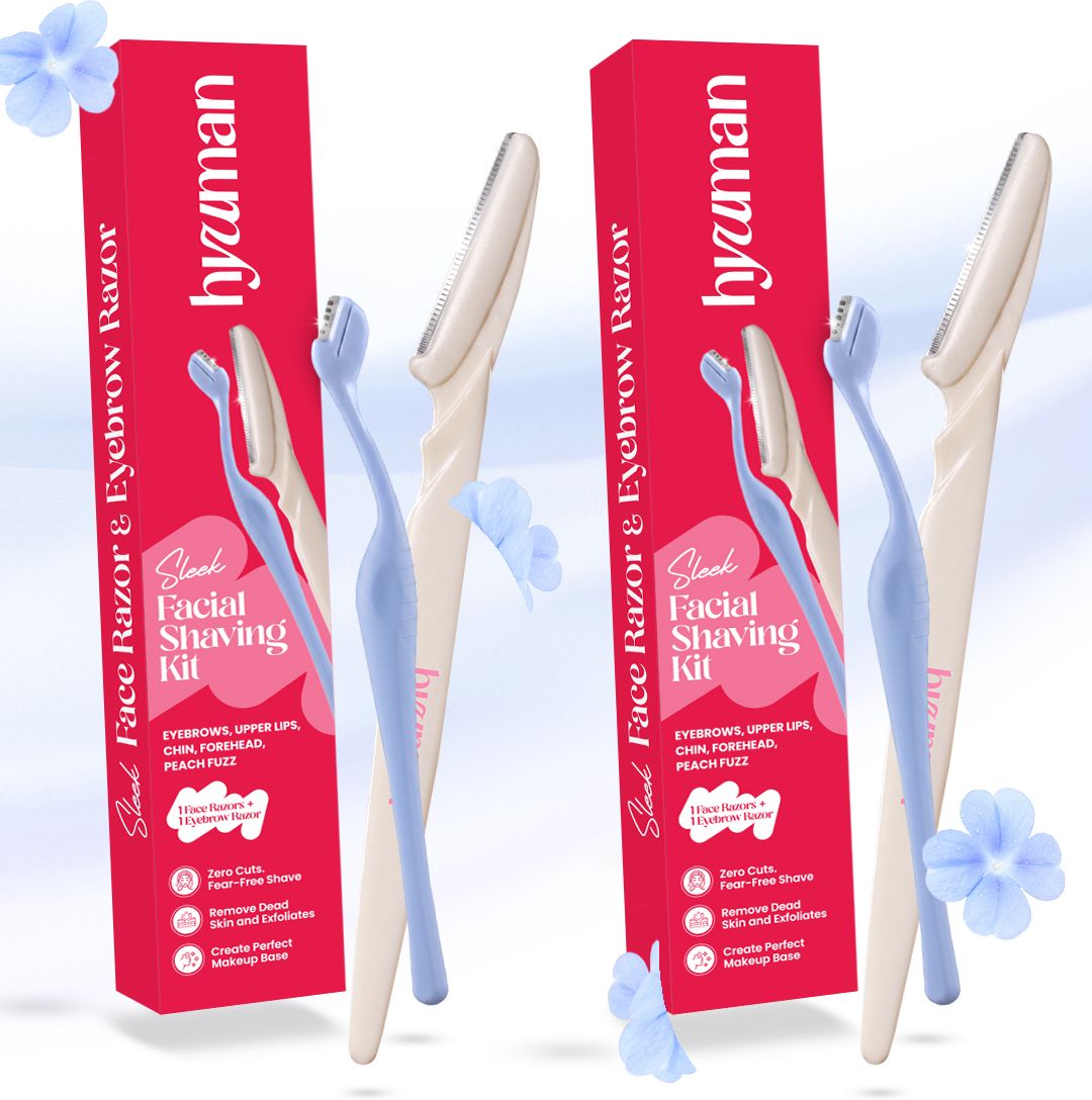 hyuman 2 Face Razor + 2 Eyebrow Razor Combo | Instant & Painless Hair Removal, Women-picture-24