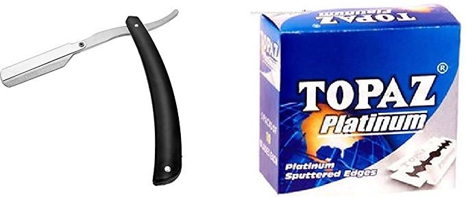 shaver barber straight blade razor stainless steel with blade 50 pcs, men